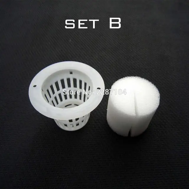 10pcs White Mesh Pot Net Cup Basket + Clone Collar Foam Insert Hydroponic Aeroponic Vegetable Plant Grow Seed Germinate 5 size