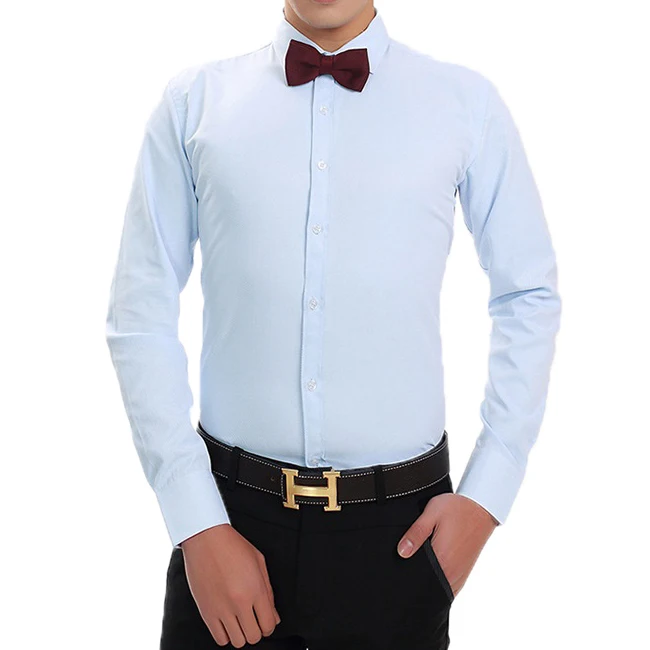 Size XS 3XL Light Blue\White\Pink\Black Men Twill Shirt Brand Wedding