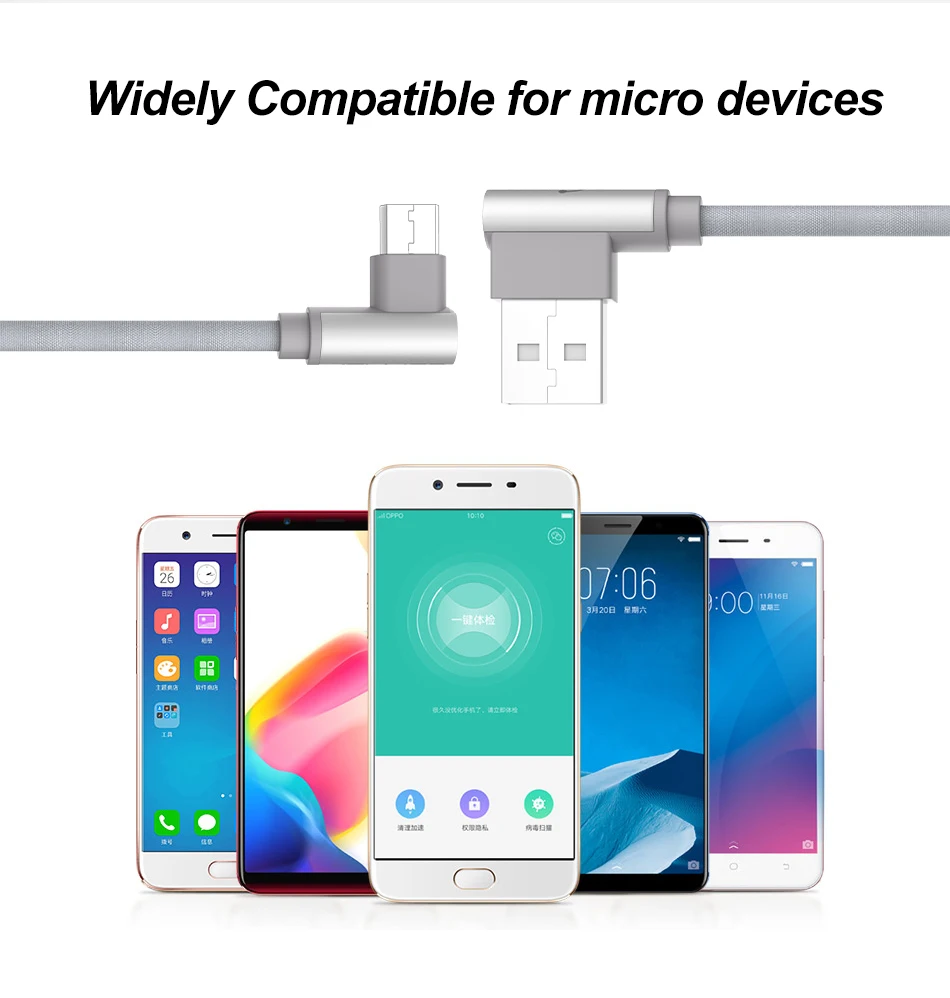 Jellico 10 шт. Кабель Micro-USB 90-градусный кабель для передачи данных провод для Samsung huawei Xiaomi планшет USB кабель с нейлоновой оплеткой ; Прямая поставка;