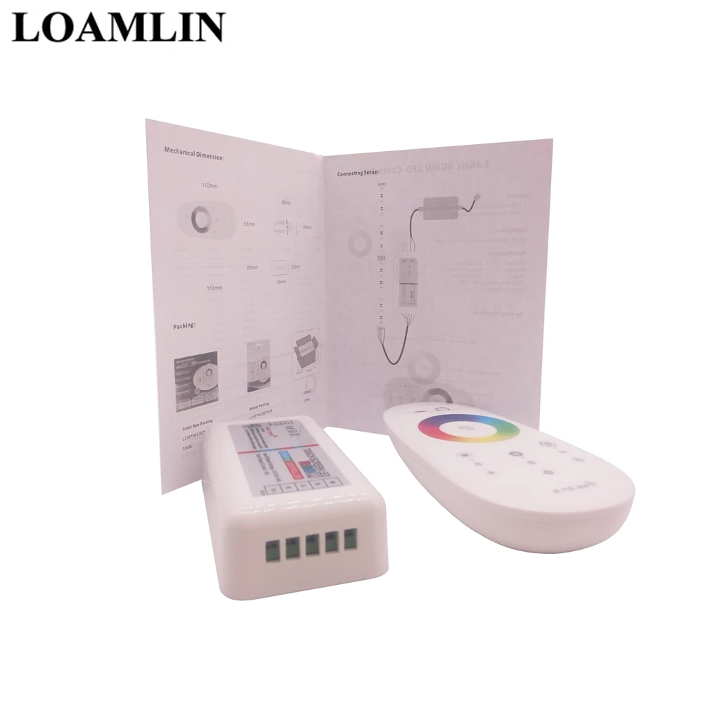 

Led Strip 2.4G RGBW Led Controller With Touch Screen RF Remote Control For 5050 RGBW Led Light DC12-24V