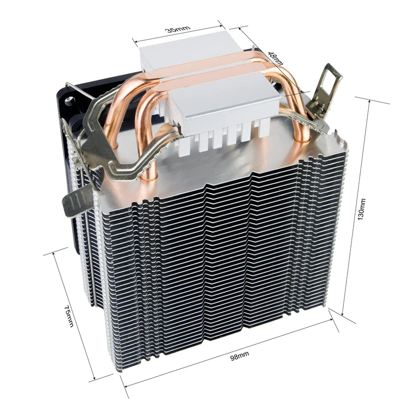 ALSEYE кулер для процессора 2 тепловые трубки радиатор 90 мм вентилятор TDP 120W охлаждение процессора светодиодный вентилятор для LGA 1155 / 775 / 1151 / 1366 / AM2+ / AM3+/ AM4