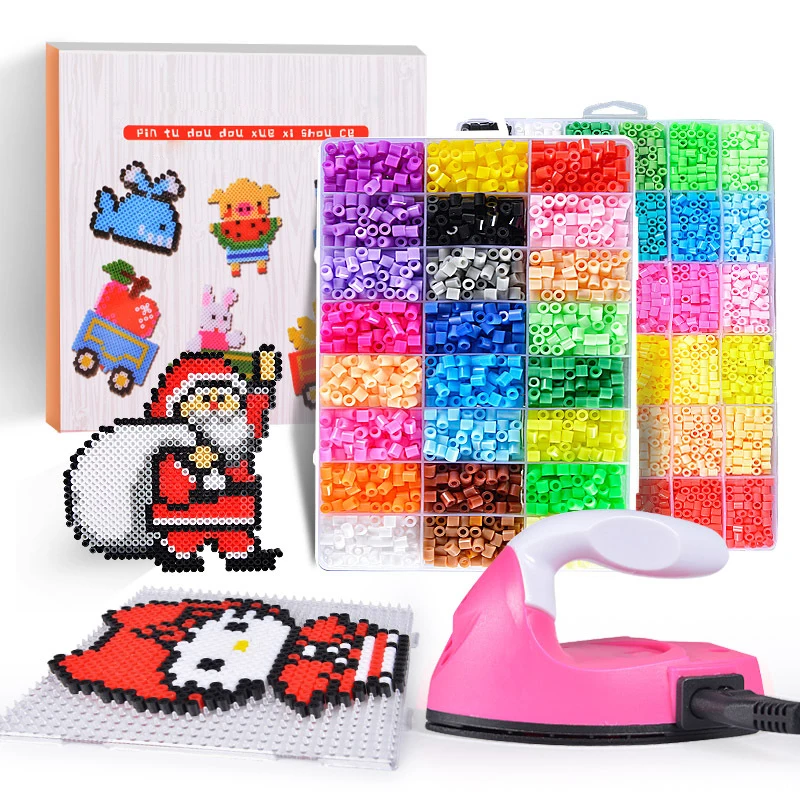 6800 шт 5 мм бисер Perler DIY Развивающие игрушки для рукоделия головоломка пиксель+ Инструменты+ аксессуары Хама Набор Бусин