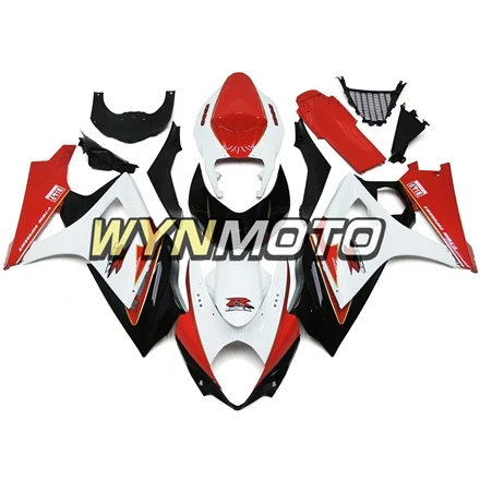 Полный плоский белый красные, Черные новые обтекатели комплект для SUZUKI GSXR1000 K7 год 2007 2008 ABS Пластик инъекции мотоцикл кузов