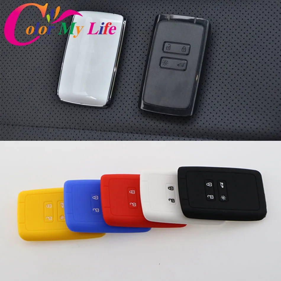Цветной силиконовый чехол держатель для ключей My Life 1 шт. накладка Renault Koleos Kadjar 2016