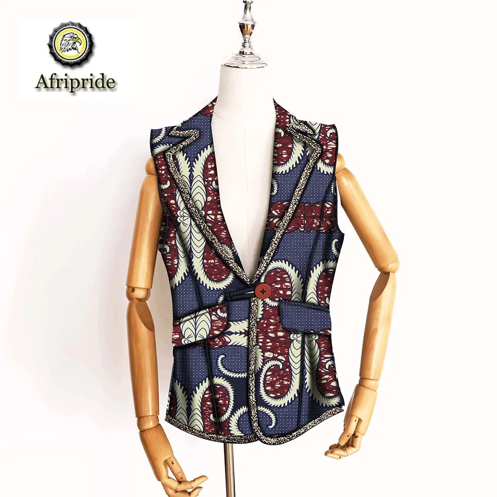2019 african coats for women AFRIPRIDE bazin riche ankara print pure cotton private custom wax batik lining binding S1824013