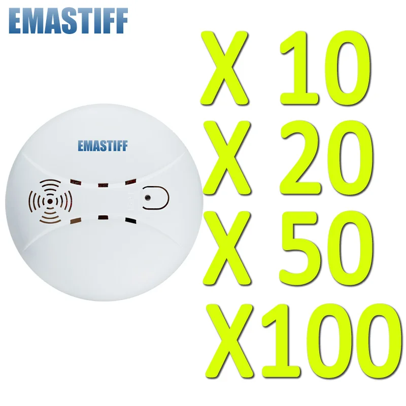 Free Shipping Wholesale 10 20 50 100 Pcs Wireless Smoke Fire Detector Sensor 433MHz 1527 Just