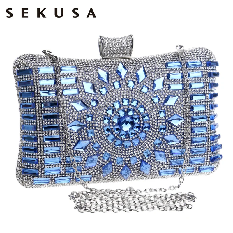 

SEKUSA Acrylic Women Evening Bag Diamonds Purse Handbags Chain Shoulder Wedding Party Evening Clutches Messenger Bag Christmas