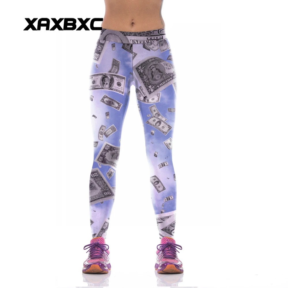 NEW KYK1040 Sexy Girl Women Dollar 3D Prints High Waist Polyester font b Fitness b font