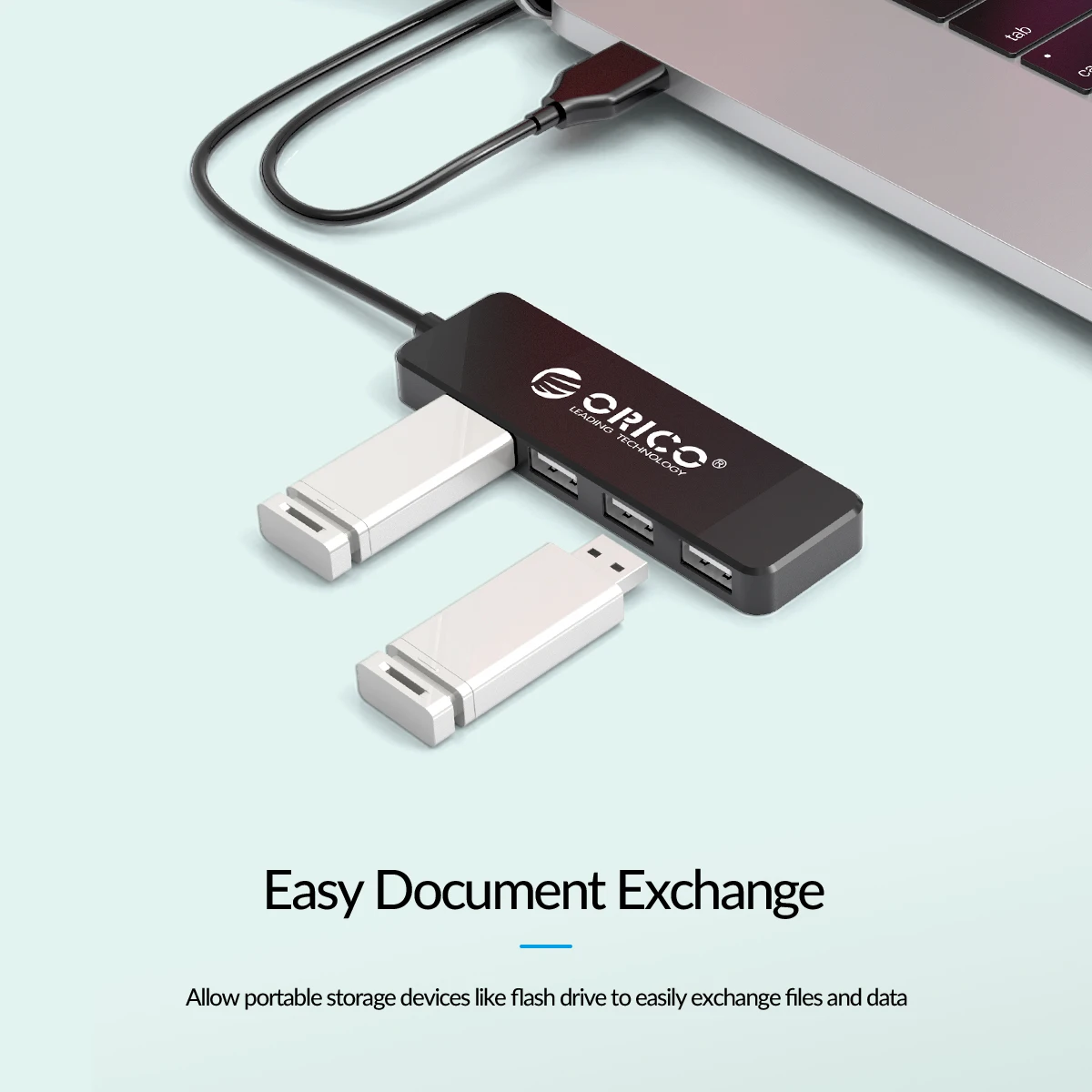 ORICO USB2.0 концентратор мульти 4 порта Высокоскоростной USB разветвитель мини портативный OTG адаптер для Windows Mac OS Android аксессуары для ноутбуков