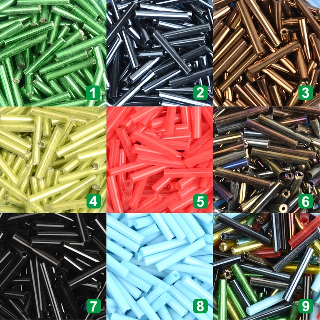 2X12mm Long Tube Bugle Beads Czech Gold Spacer Seed Glass Beads For