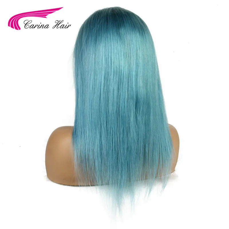 Carina перуанский светильник, синий 13*3, парик на кружеве, темно-синий, пастельный, голубой, для женщин, с детскими волосами, предварительно выщипанные длинные волосы remy