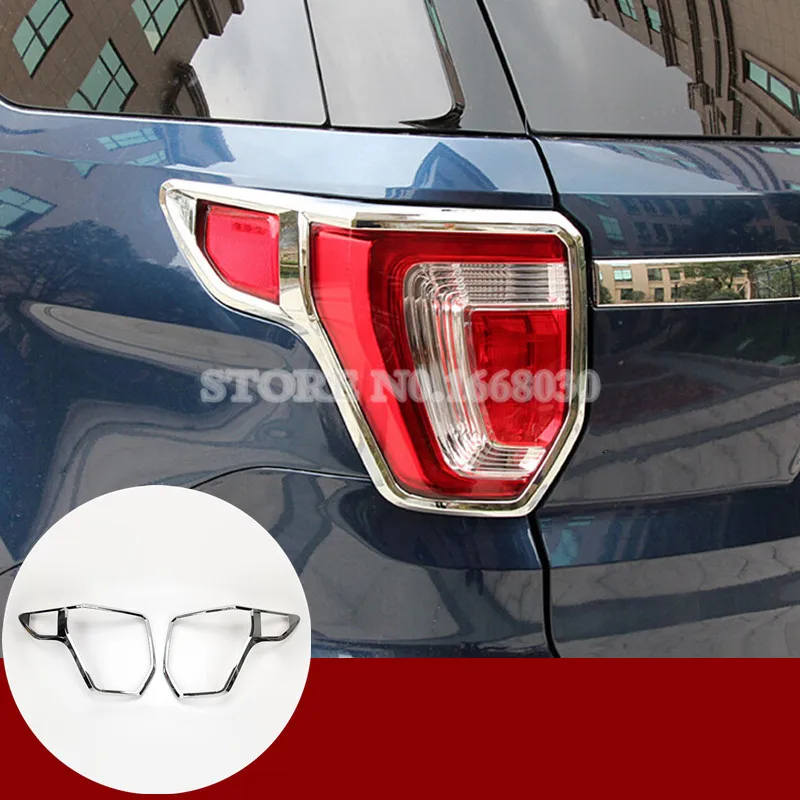 

ABS Chrome Rear Tail Light Lamp Trim Cover 2pcs For Ford Explorer 2016 2017