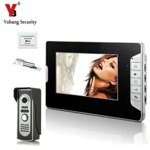 YobangSecurity Video Doorbell 7″Inch Video Door Phone Doorbell Intercom Night Vision Home Security 1 Camera 1 Monitor+Door Lock