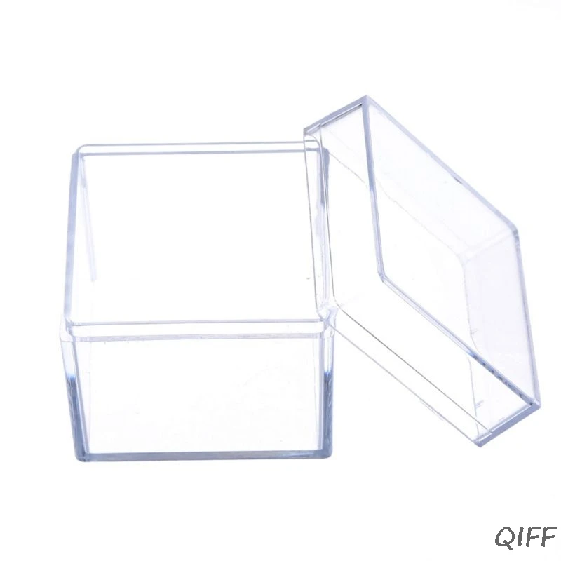 

Clear Acrylic 5 Sided Jewelry Display Storage Box Case Square Cube Props Box