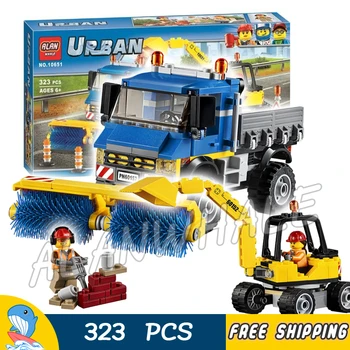 

323pcs City Great Vehicles Sweeper & Excavator Model Building Blocks 10651 Assemble Bricks Children Kid Compatible With