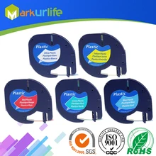 5 PCS/Lot for DYMO LetraTag Tape 91201 91202 91203 91204 91205 Black on White/ Yellow/ Green/ Blue/ Red 4m*12mm for DYMO Printer