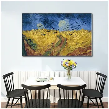 

Impressionist Oil Painting Wheat field Vincent Van Gogh Canvas Art Print Poster Wall Painting Large Size Wall Picture Decor
