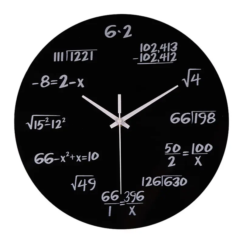 

Home Wall Clock Creative Silent Math Equations Polytechnic Digital Decoration Wall Clock Mechanical Clock Fashion Hot New Feb11