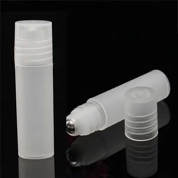 

25pcs 5ml/10ml Plastic Frosted Essential Oil Perfume Bottle Roller Ball Thick Vials Roll On Durable Travel Cosmetic Containers