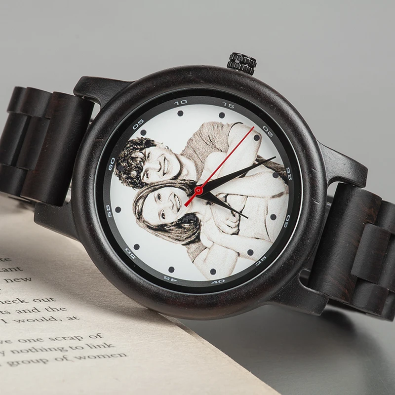 BOBO BIRD Print Picture Men Watch Family Gifts Bamboo Watches Male Quartz Wristwatch logo for Boyfriend Engrave Logo