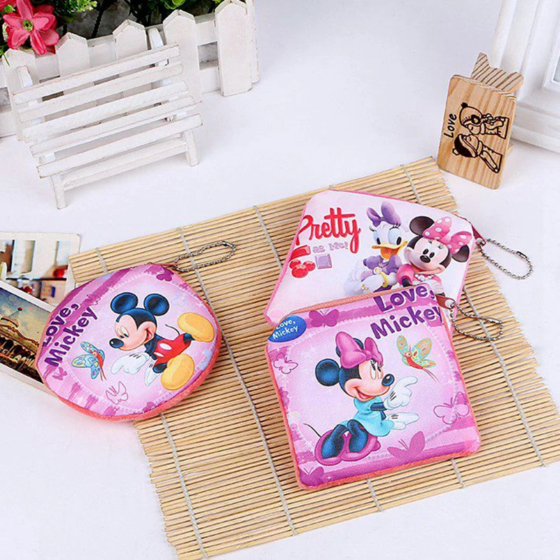  XZHJT New 2016 Women Plush Coin Change Purse Cartoon Cute Minnie Mickey Zipper Mini Children Bag Wallets Girl For Gift 