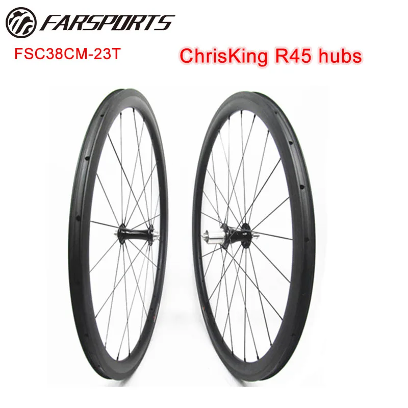 38 мм x 23 клинчер бескамерные готовые ступицы Chris King &amp Sapim cx-ray спицы Farsports toray
