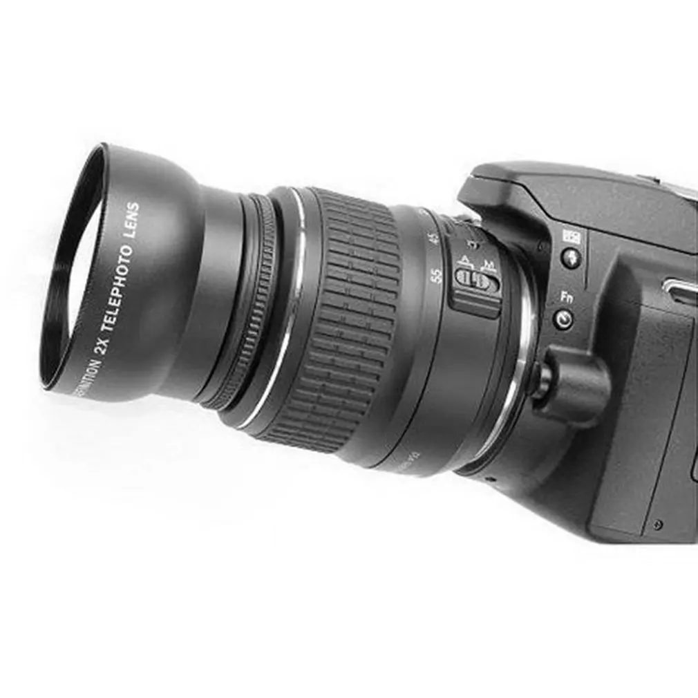 52 мм 58 мм 2.0x телеобъектив для камеры Nikon D90 D80 D700 D3000 D3100 D3200 D5000 D5100 D5200 фирменнй переходник для объектива Canon 18-55 мм DSLR камер