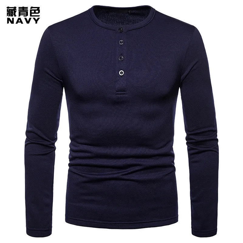Sale Solid Color Wild Casual Men's Large Size Long-sleeved T-shirt Bottoming Shirt 2018 Drunk New Hot | Мужская одежда