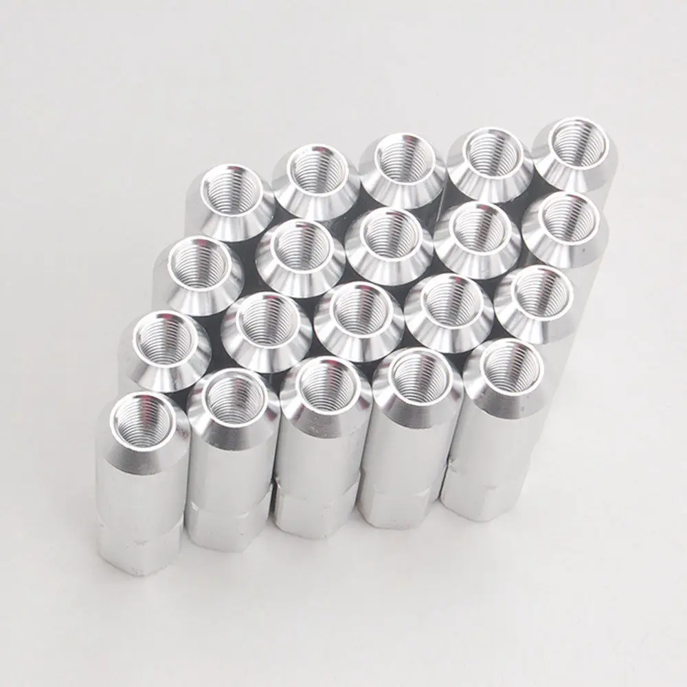 

BBQ@FUKA 20x Silver M12 x 1.5MM Car Wheel Open End Extended Billet Long Rim Tuner Lug Nuts Fit For Universal Car Model