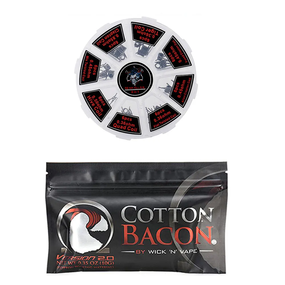 Organic Cotton Prebuilt Coil Kit Vape Cotton Twisted Alien Clapton Heating Wire for Electronic Cigarette RBA RDA DIY Tools Set Organic Cotton Prebuilt Coil Kit Vape Cotton Twisted Alien Clapton Heating Wire for Electronic Cigarette RBA RDA DIY Tools Set