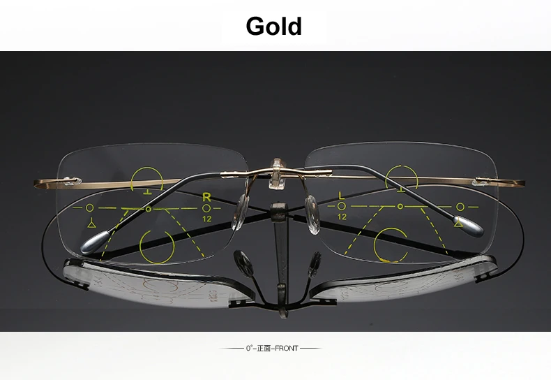 Титановые без оправы прогрессивные Мультифокальные многофокусные очки для чтения, мужские очки для дальнозоркости, дальнозоркости, пресбиопии