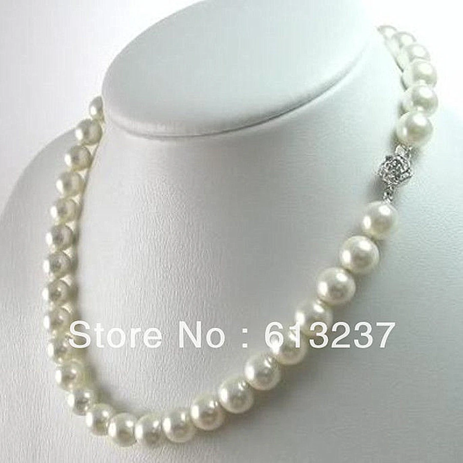 

Beautiful round beads 8mm white simulated-pearl shell round beads diy jewelry making necklace link chains gifts 18inch MY4537