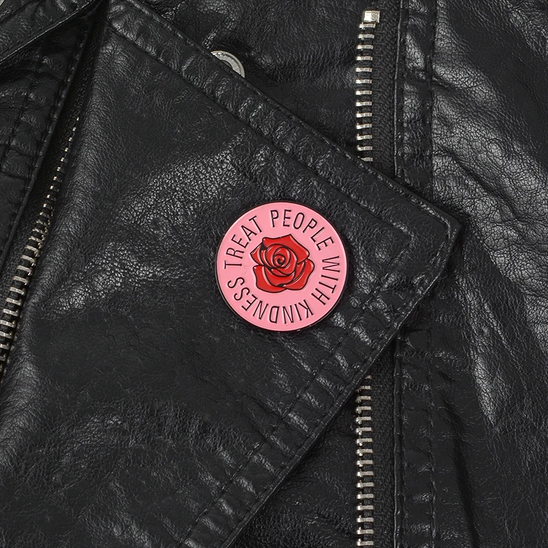 

Treat people with kindness Pin Kindness brooches Sweater Backpack Denim jackets Accessories Inspirational gifts for girls