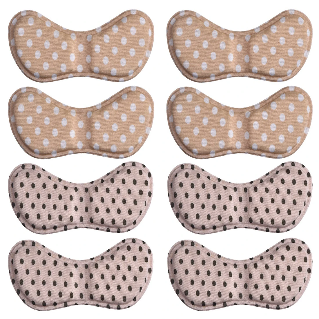 

DCOS 4 Pairs Heel Stickers Heel Cushion Pads Shoe Heel Insoles for Improved Shoe Fit and Comfort Beige Color with Black and Wh
