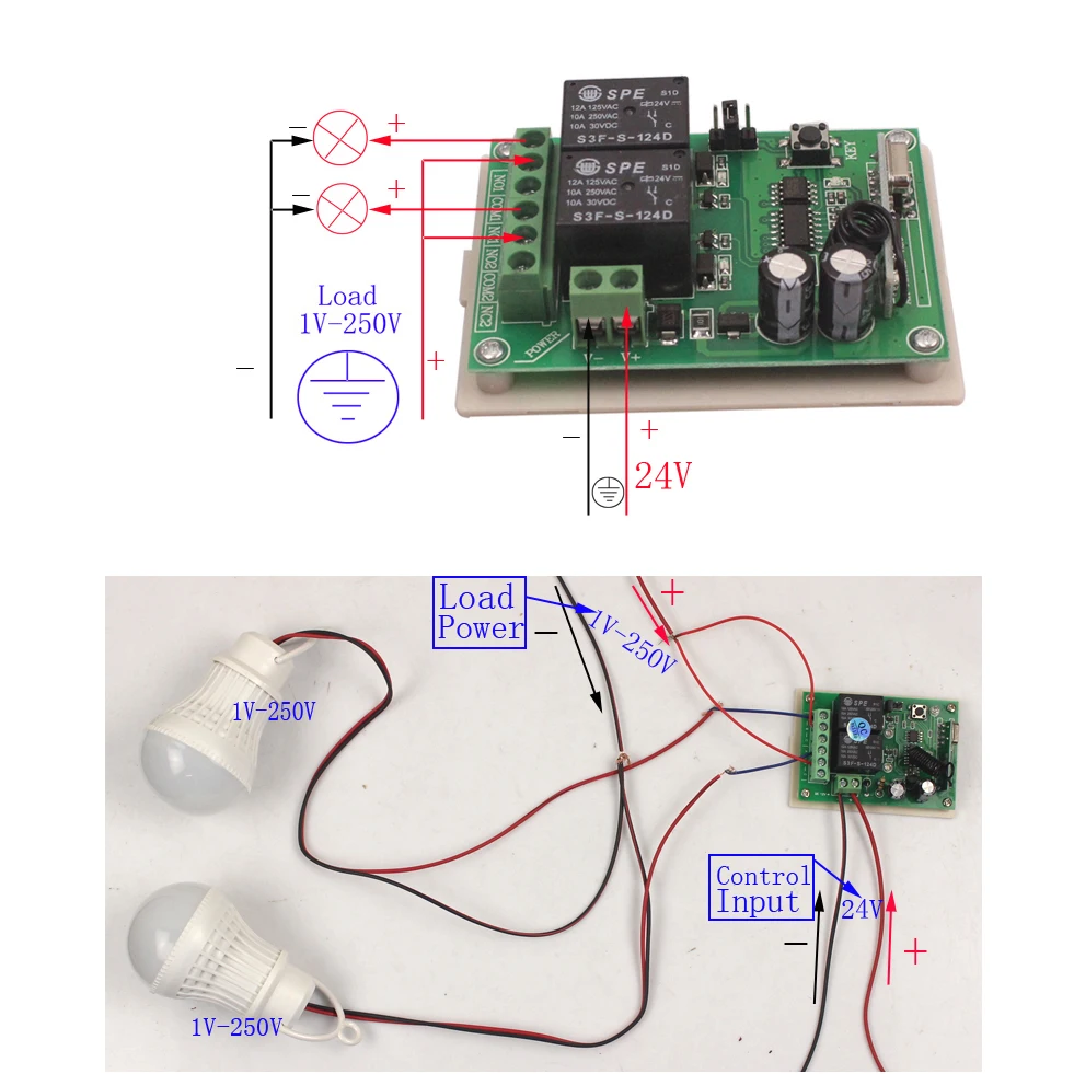 12V 2CH 433MHz Wireless Remote Switch Relay Module 12V 2 Channel Remote Control Switch Transmitter 315MHz433MHz-51