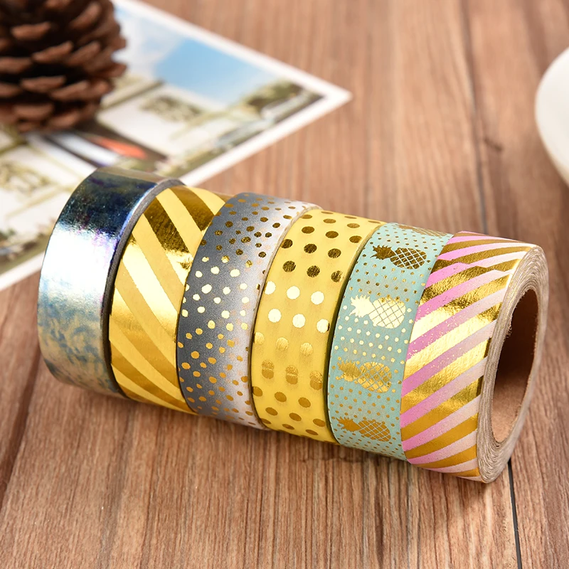 New designs gold foil washi tape for gift decorative box paper tape