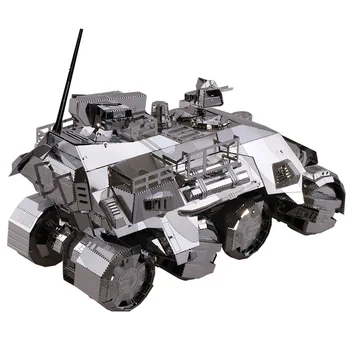 

MU 3D Metal Puzzle Steel Pioneer Armored Car Model DIY Laser Cut Jigsaw Model For Adult kids Educational Toys Desktop decoration