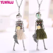 YLWHJJ 2017 yeni küçük çiçekler püskül bebek uzun kolye ve kolye sıcak marka kız metal maxi moda stil kolye sevimli takı(China)