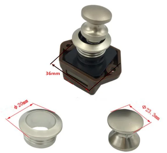 100PCS Push Button Door Lock Catch Lock Cupboard