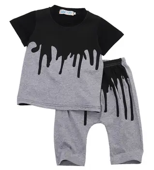 2pcs Newborn Toddler Infant Kids Baby Boy Clothes T-shirt Tops Short Sleeve + Pants Long Fashion Outfits Set Kids Boy 0-4Y 5