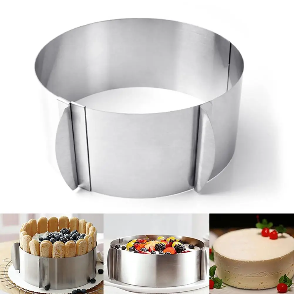 

Kitchen Gadgets 6-12inch Cake Mold Retractable Stainless Steel Circle Mousse Cake Ring Mold DIY Baking Tools