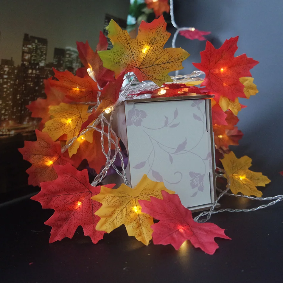 TURNMEON Fall Decor 30LED/10Ft 3D Pumpkin Lights Thanksgiving Halloween Decorati