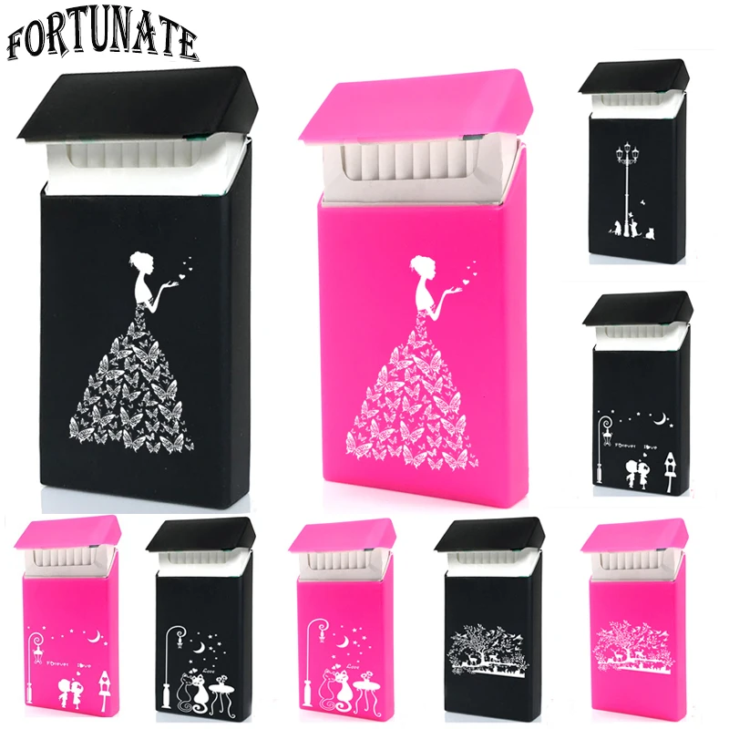 

New Butterfly Beauty 10.5*5.8*1.4CM Lady Slims Silicone Cigarette Case Fashion Cover Elastic Rubber Women Cigarette Box Sleeve
