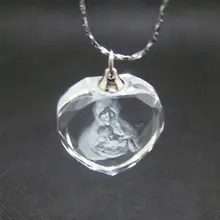 Быстрый бесплатный 100 шт./лот Хороший кристалл кулон с 3D лазерного божией Матери фото для религиозных подарок