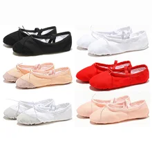 USHINE EU22-45 Tuch/Leder Kopf Yoga Hausschuhe Lehrer Gym Indoor Übung Leinwand Ballett Tanz Schuhe Kinder Kinder Mädchen Frau