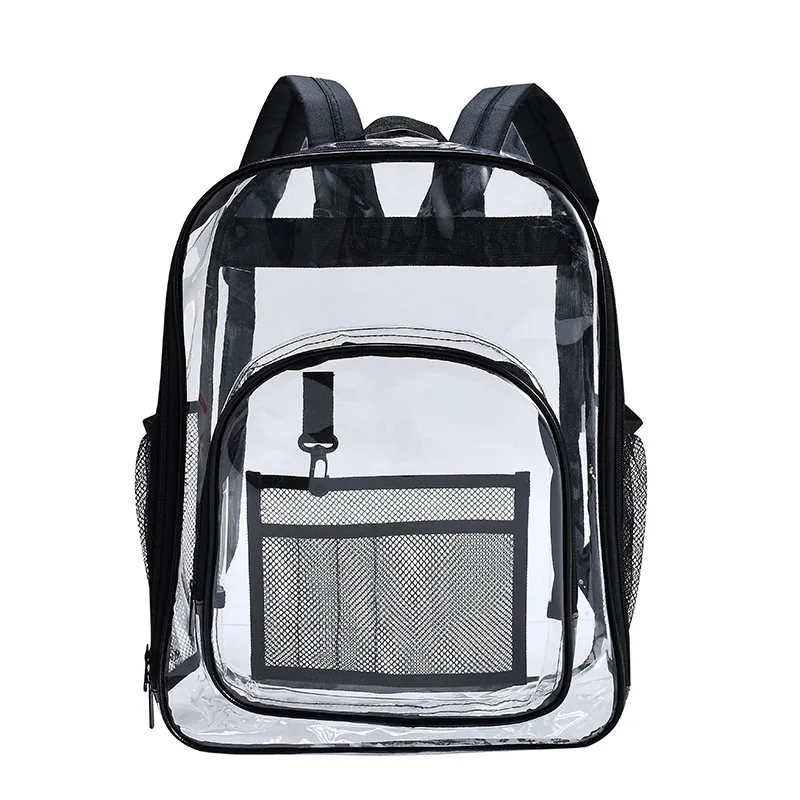

Pvc Clear Backpack Women Large Capacity Waterproof Transparent Shoulder Bag for Teenage Girls Safety Candy Color Student Bag