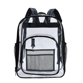 

Pvc Clear Backpack Women Large Capacity Waterproof Transparent Shoulder Bag for Teenage Girls Safety Candy Color Student Bag
