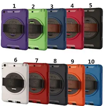 

For Apple iPad 5 Air 360 Rotating Rugged Shock Proof Case Cover HD Screen Protector Adjustable Leather Hand Strap