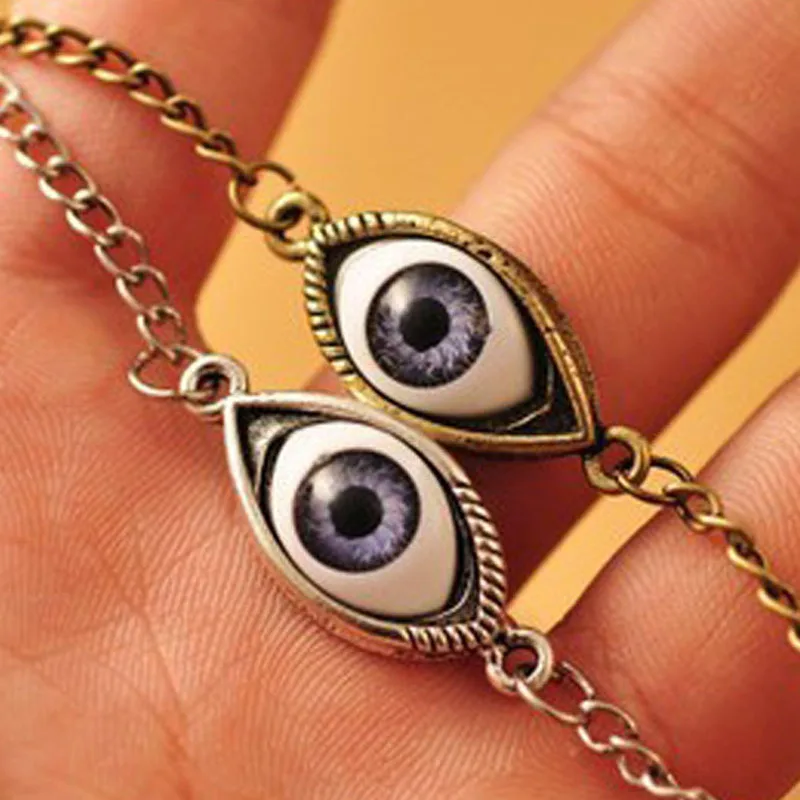 

Retro Punk Single Angel Devil Eyes Short Necklace Pendant