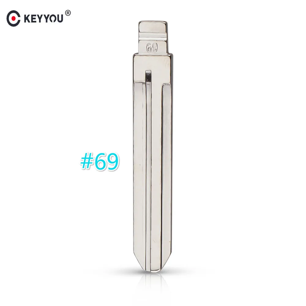 

KEYYOU Metal Blank Uncut Flip KD Remote Key Blade Type #69 for Great Wall Florid Cowry Key Blade